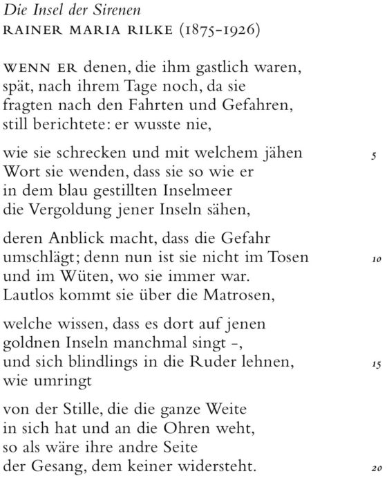 18 Rilke, Die Insel der Sirenen 1