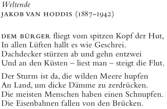 Weltende Jakob Van Hoddis Analyse Hoddis, Weltende - INO